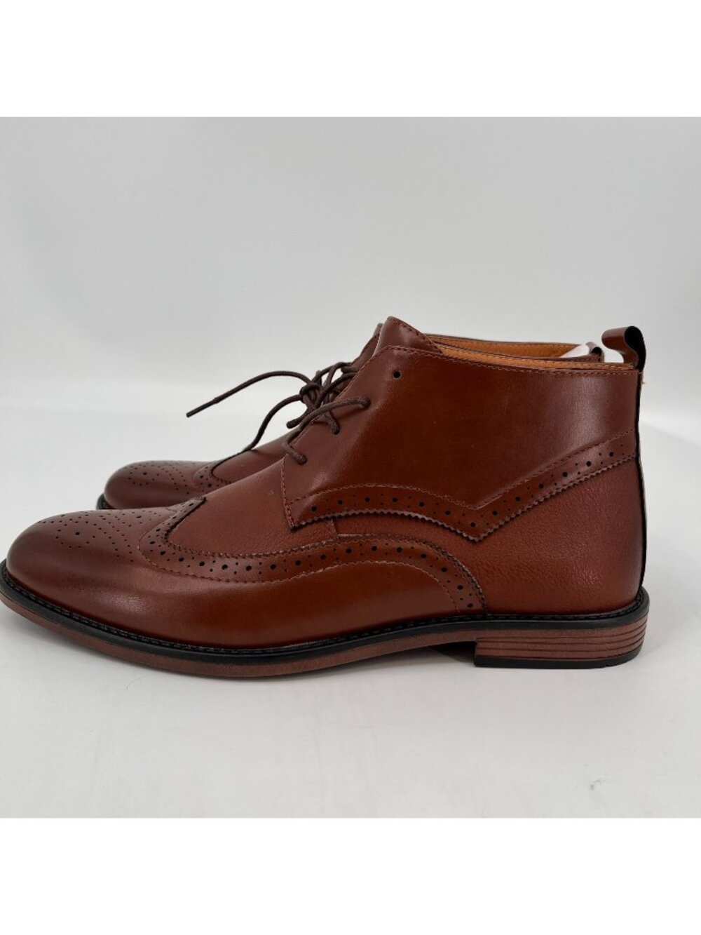 New York & Company Men's Faux Leather Luciano Boots - Cognac - Size US 8.5